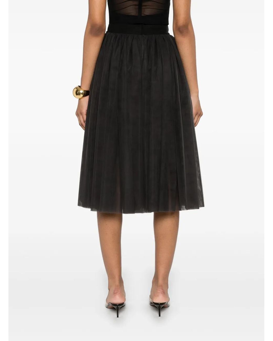 Dolce & Gabbana Black Dolce & Gabbana Tulle Midi Skirt