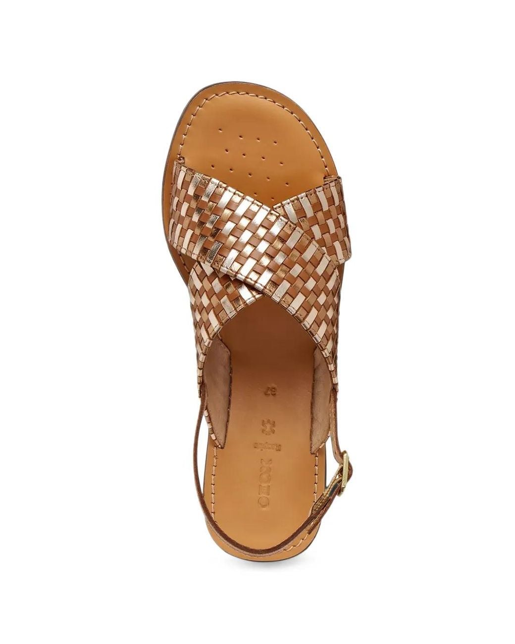 Geox Brown Maddalusia C Woven Criss-Cross Sandals
