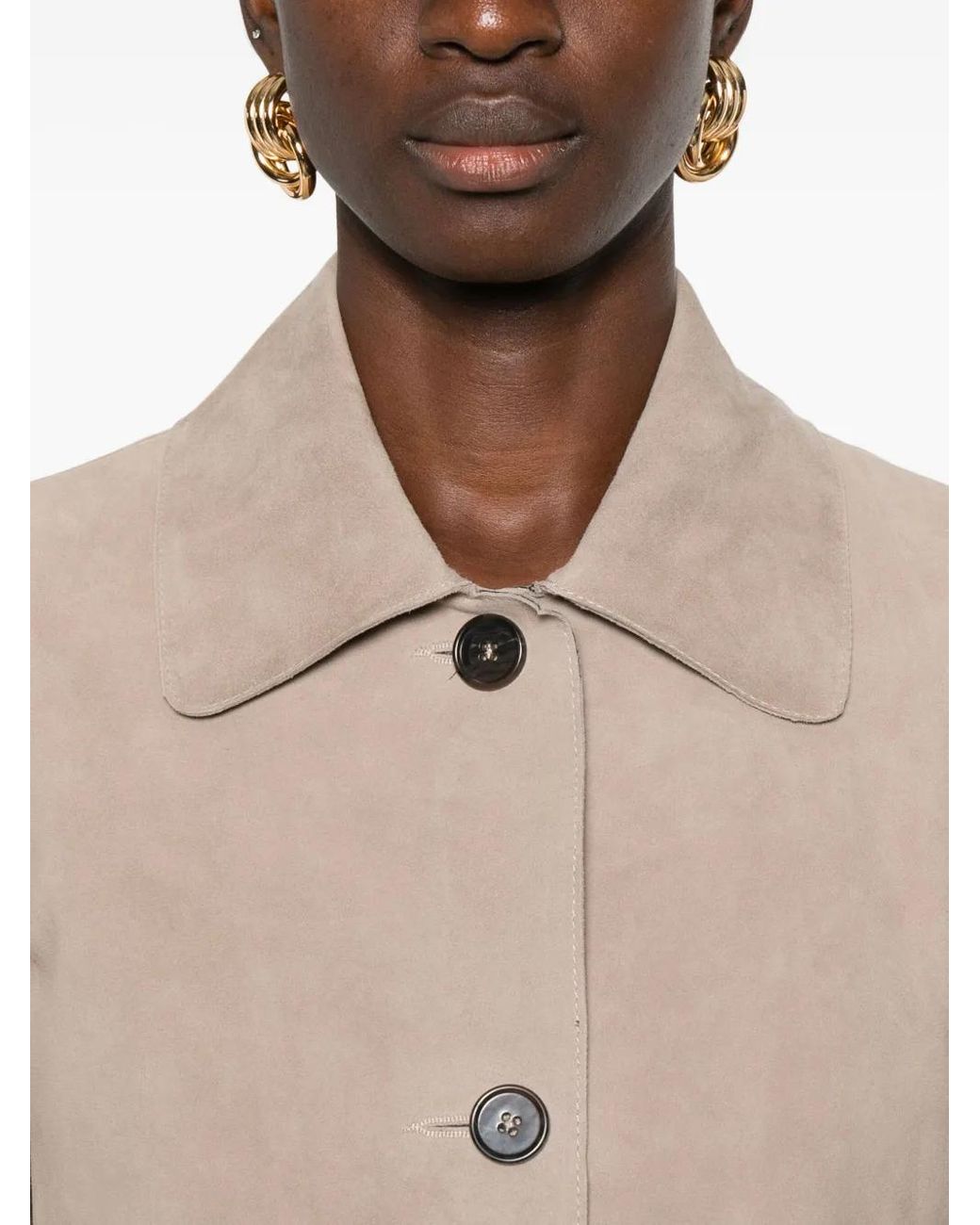 Arma Natural Emy Button Suede Jacket