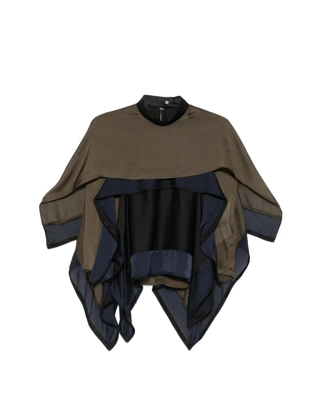 Sacai Black Layered Semi-Sheer Blouse