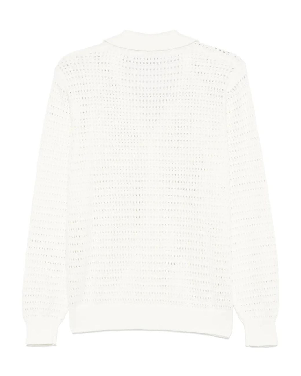 Roberto Collina White Openwork Cardigan for men