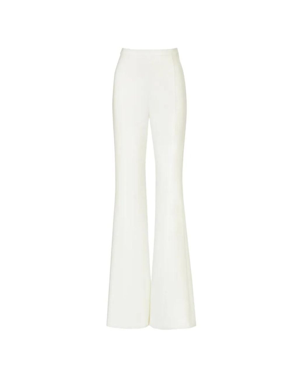 Costarellos White Maree Crepe Tailored Trousers