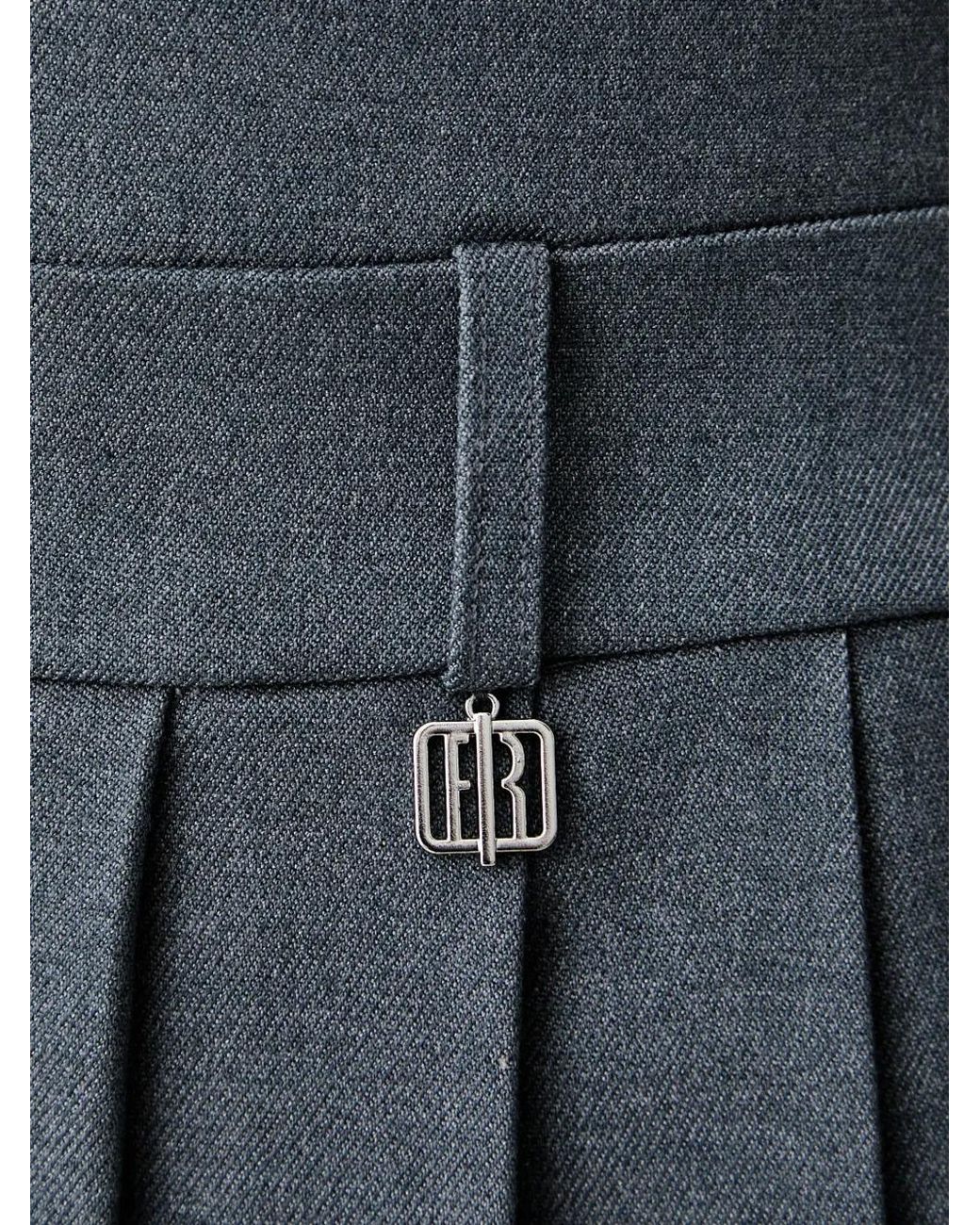 Fracomina Gray Pleated Sleeveless Dress