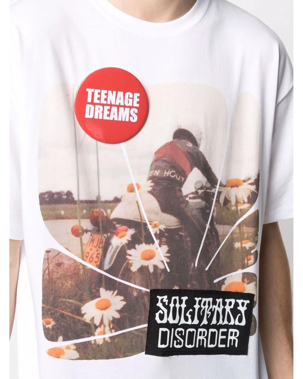 Raf Simons White Solitary Disorder T-Shirt for men