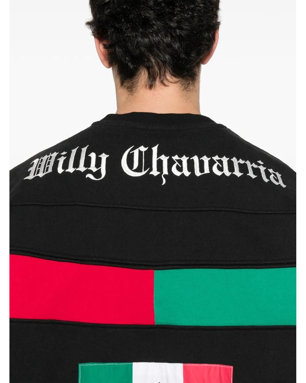 Adidas Black X Willy Chavarria Eagle-Graphic Crew-Neck Sweatshirt for men