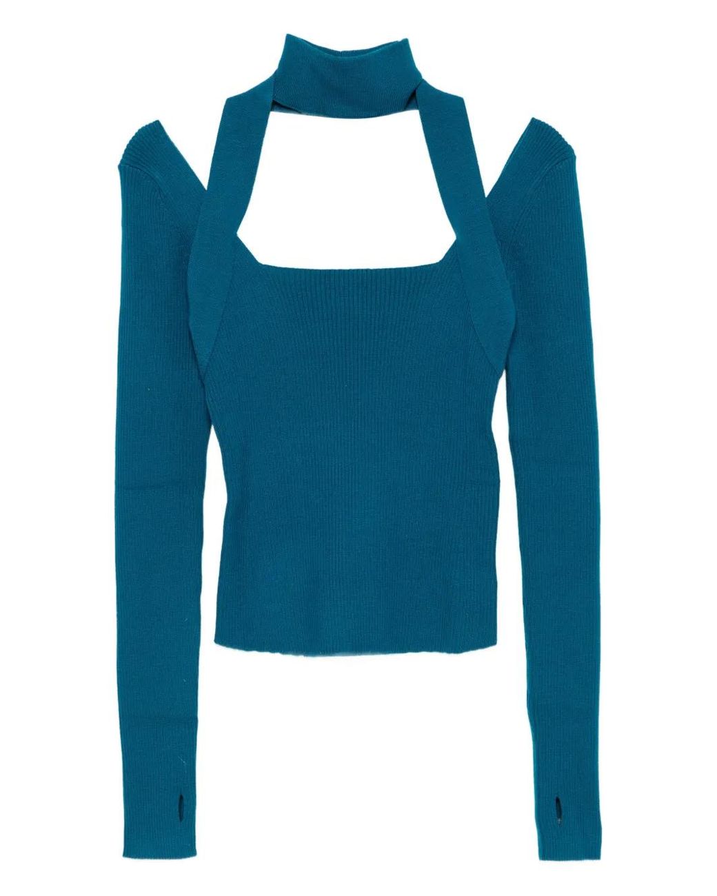 Monse Blue Cut-Out Top