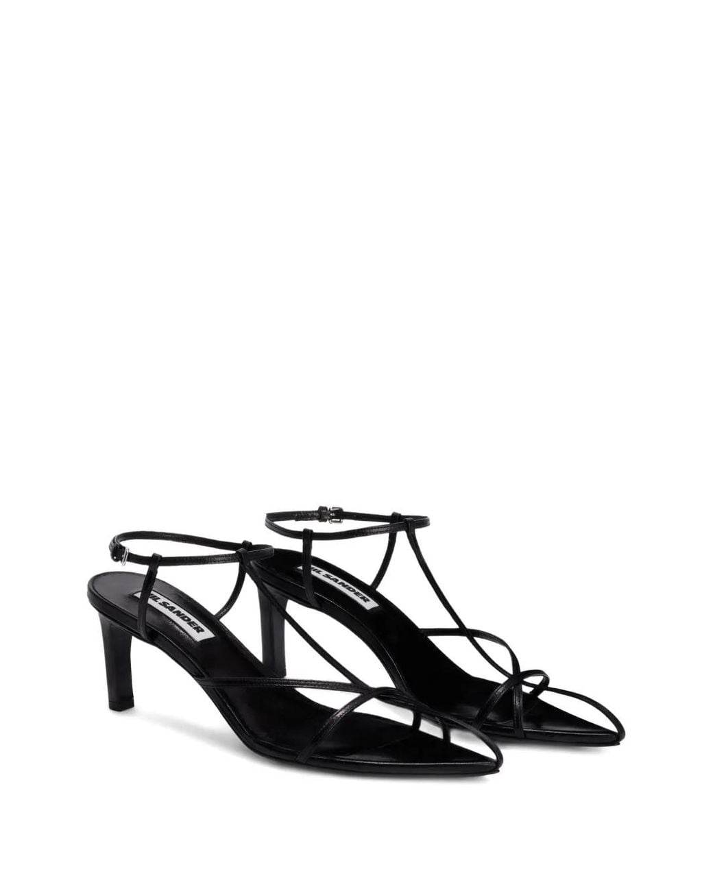 Jil Sander Black Cage Medium-Heel Sandals