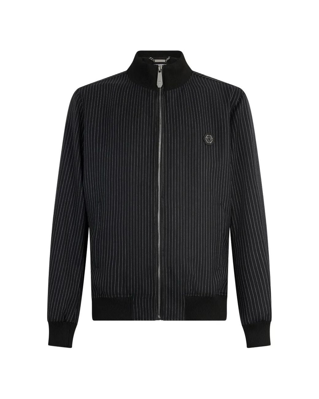 Philipp Plein Black Classic Tracksuit Jacket Stripes Stripes for men