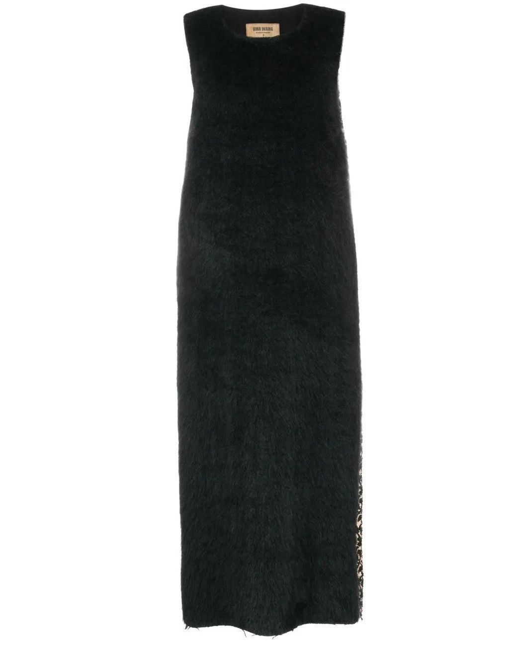 Uma Wang Black Panelled Wool Midi Dress