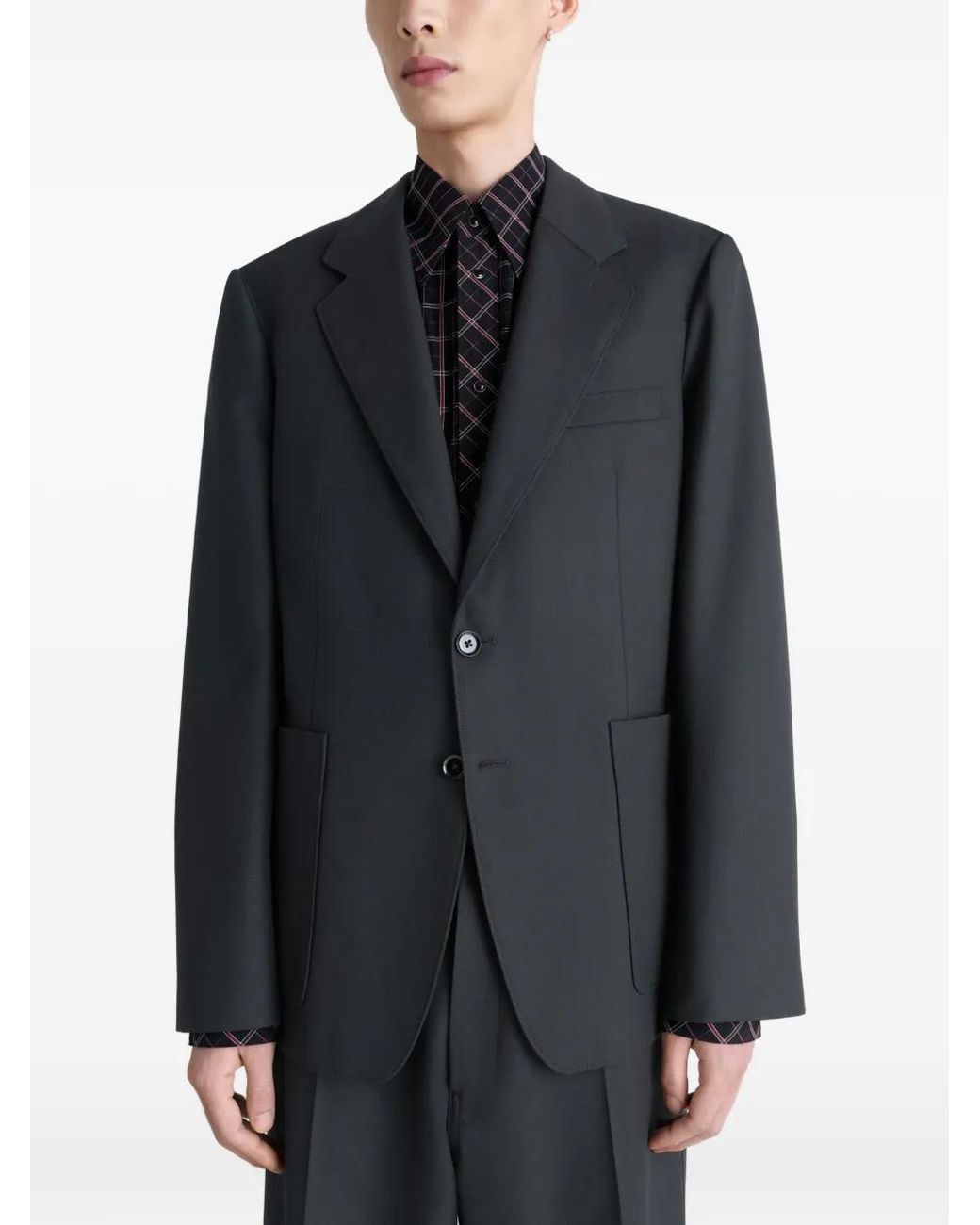 Lemaire Blue Tailored Wool Blazer for men