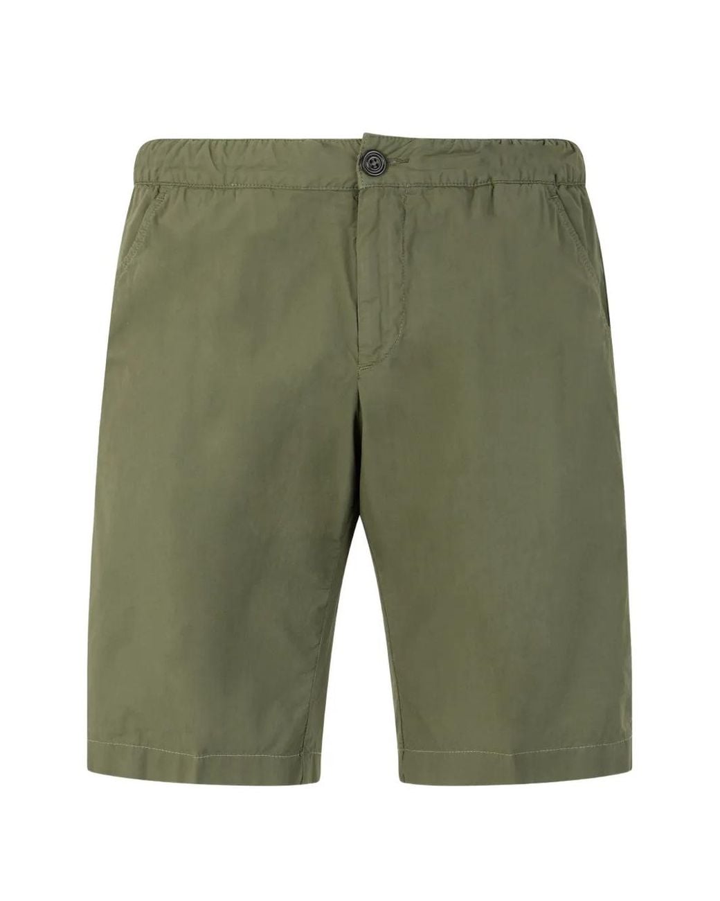 Paul & Shark Green Button-Fastening Shorts for men