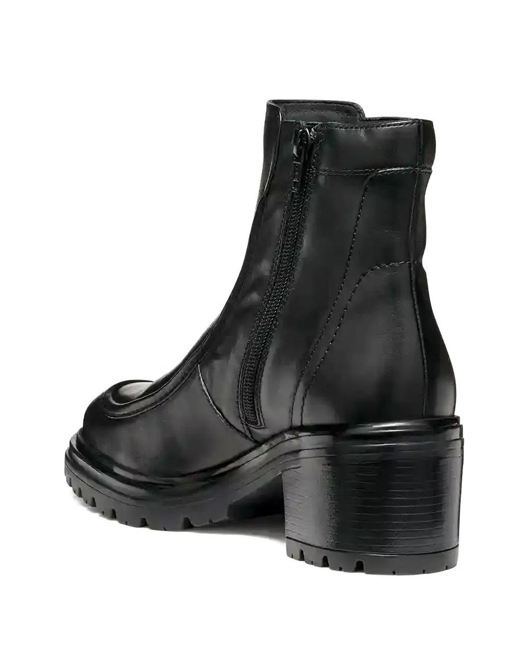 Geox Black Block-Heel Ankle Boots