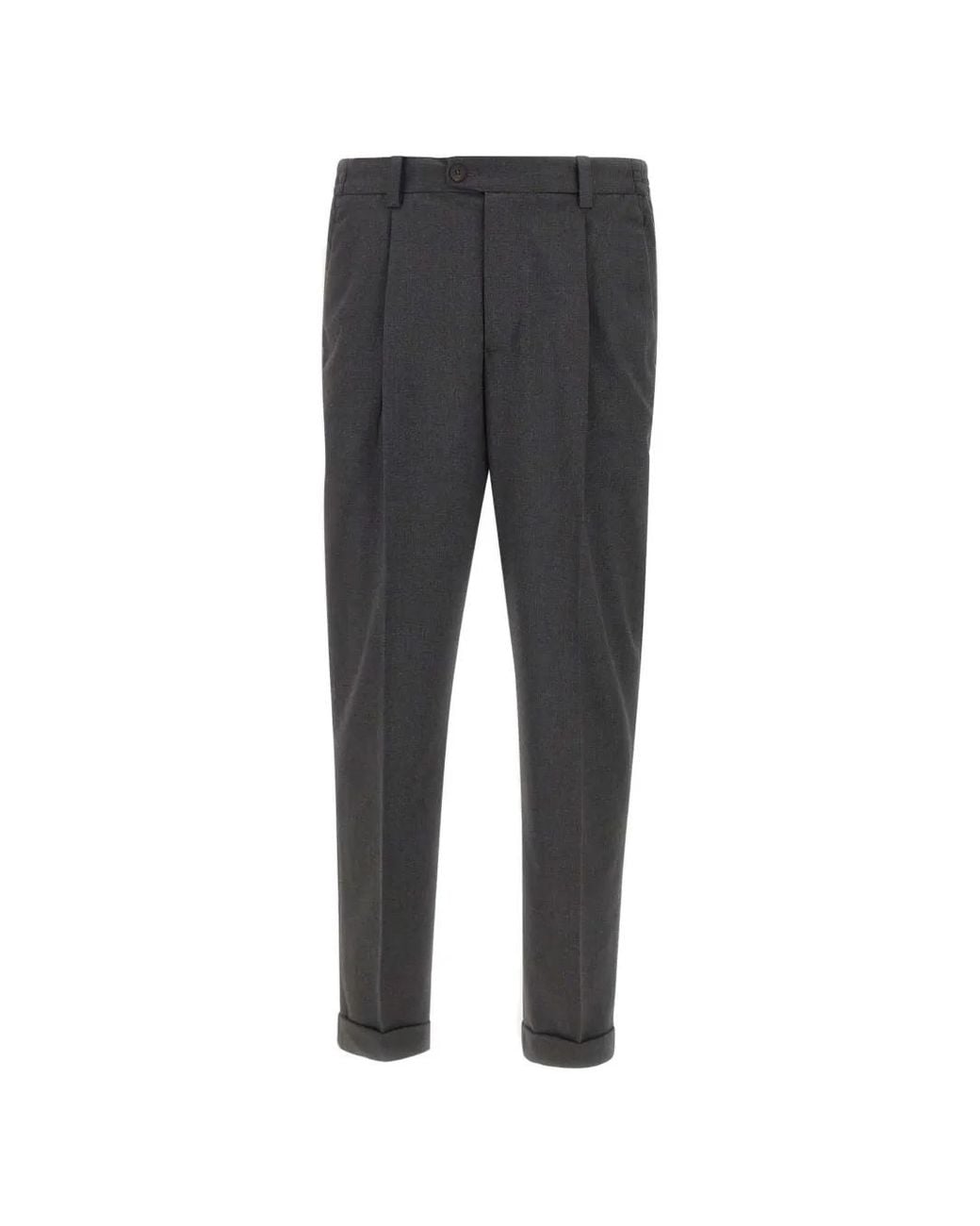 Devore Gray Pleated Trousers for men