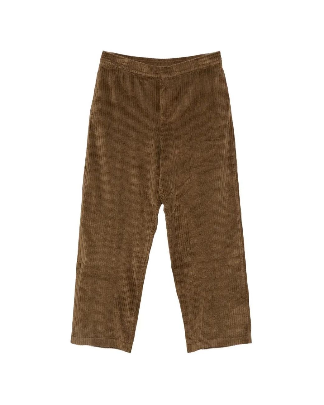 Lacoste Brown Corduroy Logo-Patch Trousers for men