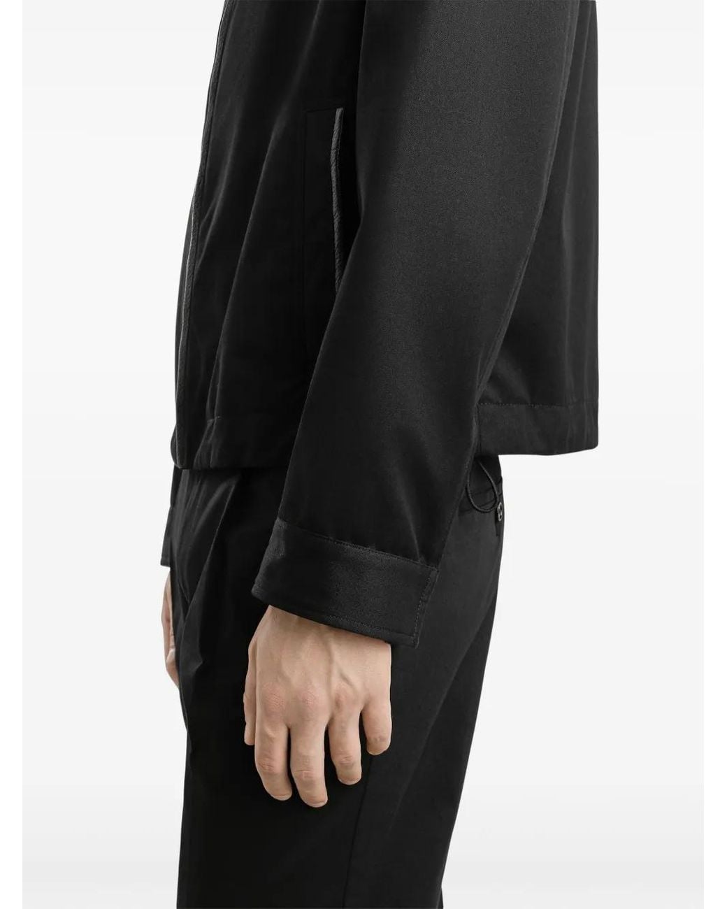 Dolce & Gabbana Black Leather-Trim Bomber Jacket for men