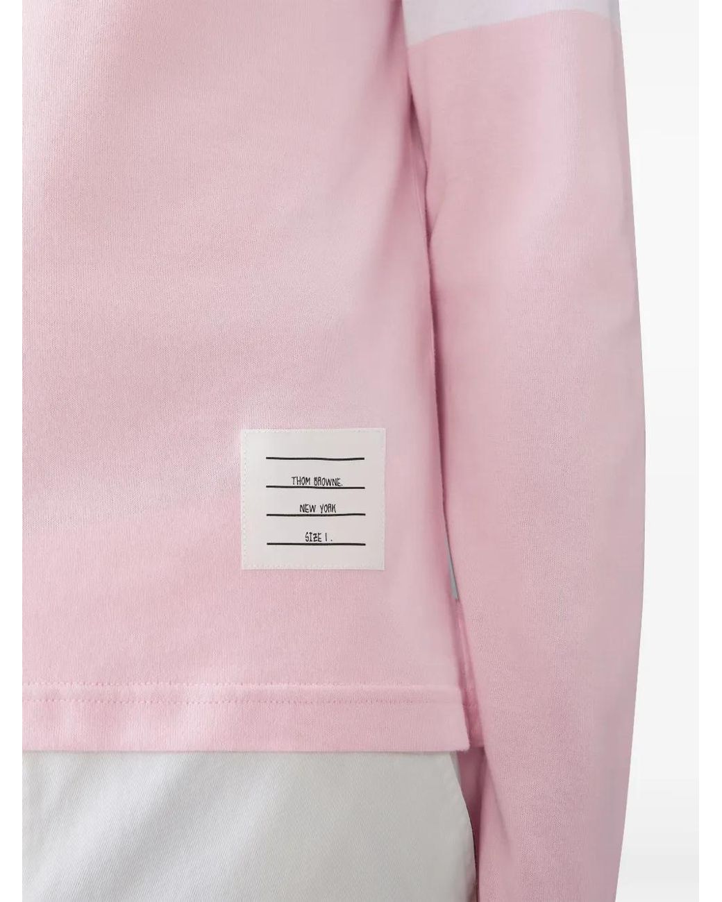 Thom Browne Pink Three-Stripe Long-Sleeved T-Shirt for men