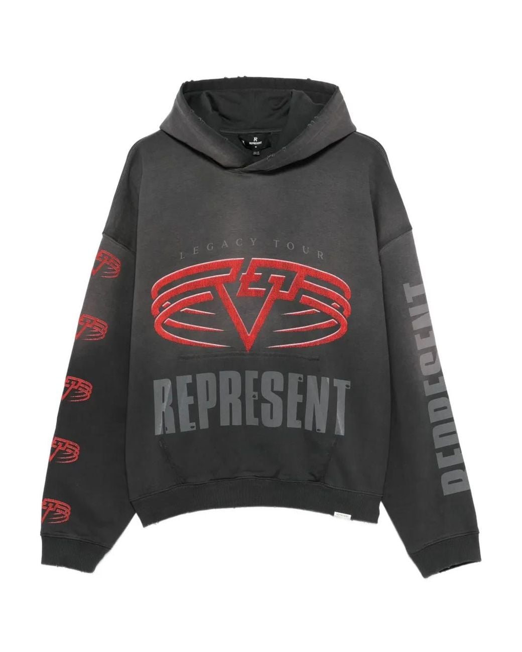 Represent Black Graphic-Print Hoodie for men