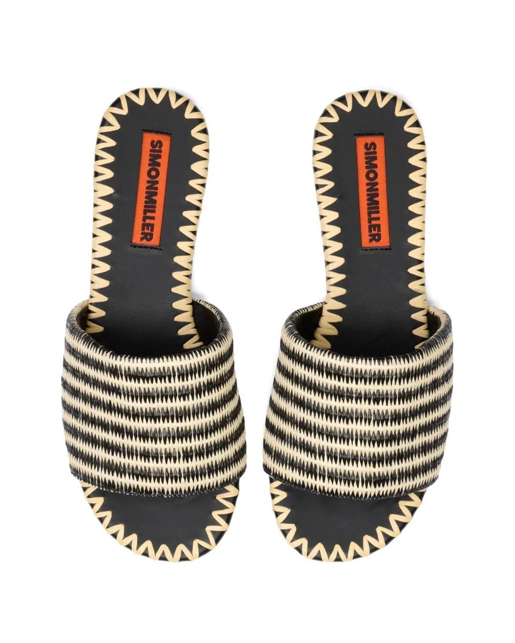 Simon Miller Black Raffia Salerno Slides