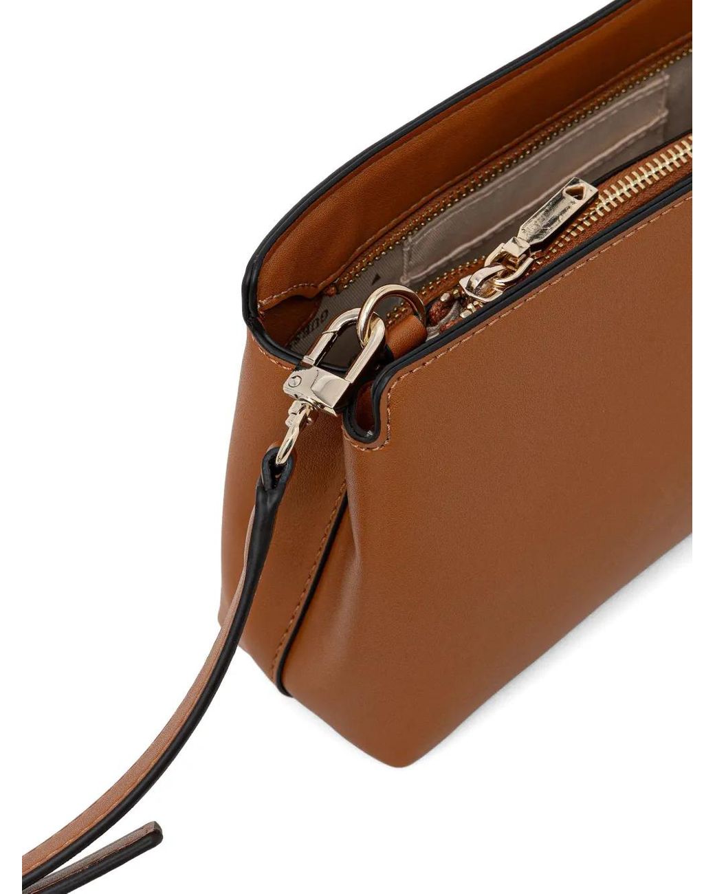 Guess Brown Logo-Plaque Satchel
