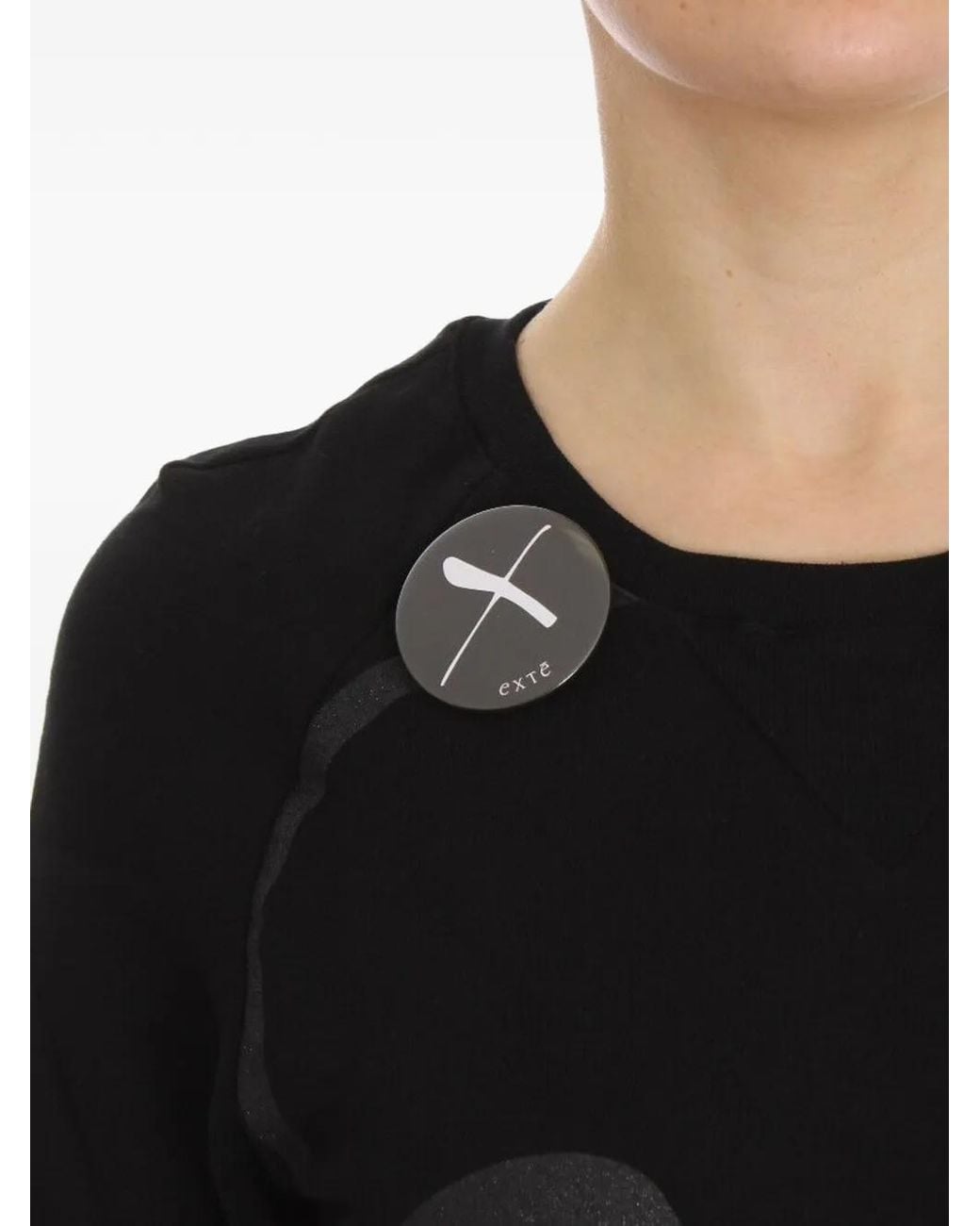Exte Black Skull-Print Sweater