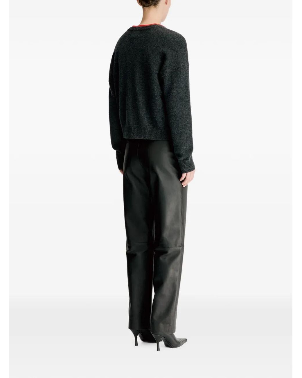 Loulou de Saison Black Nicola Bicolor Cashmere Cardigan