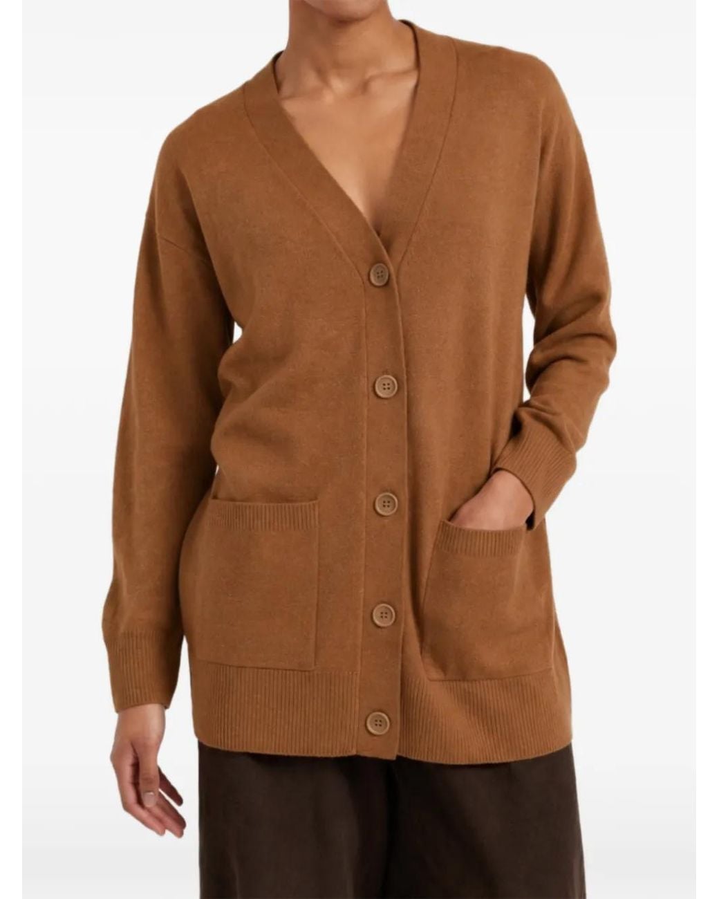 Chinti & Parker Brown Button-Up Patch-Pocket Cardigan