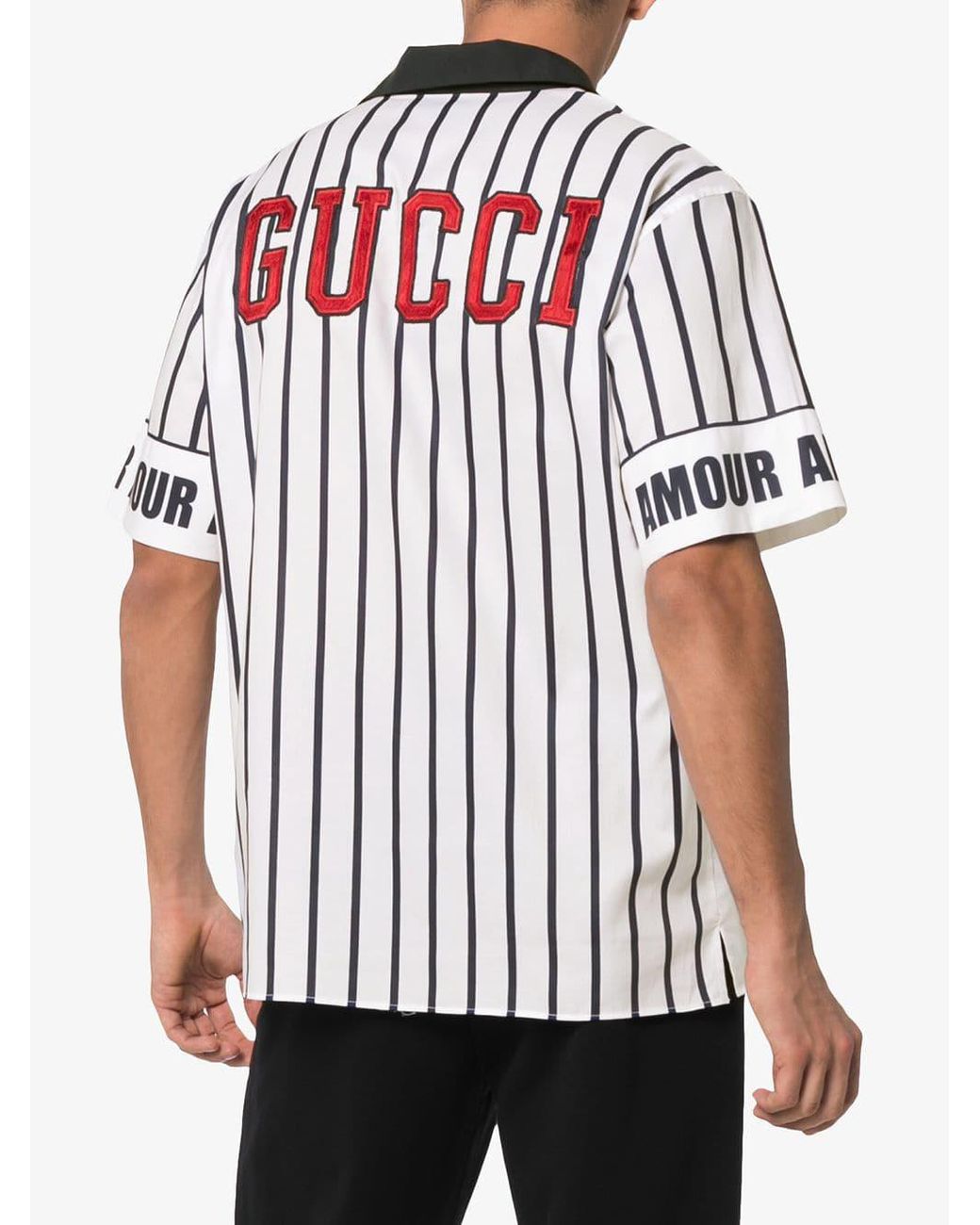 Gucci Ny Yankees Mlb Button-front Long-sleeve Cotton Shirt In