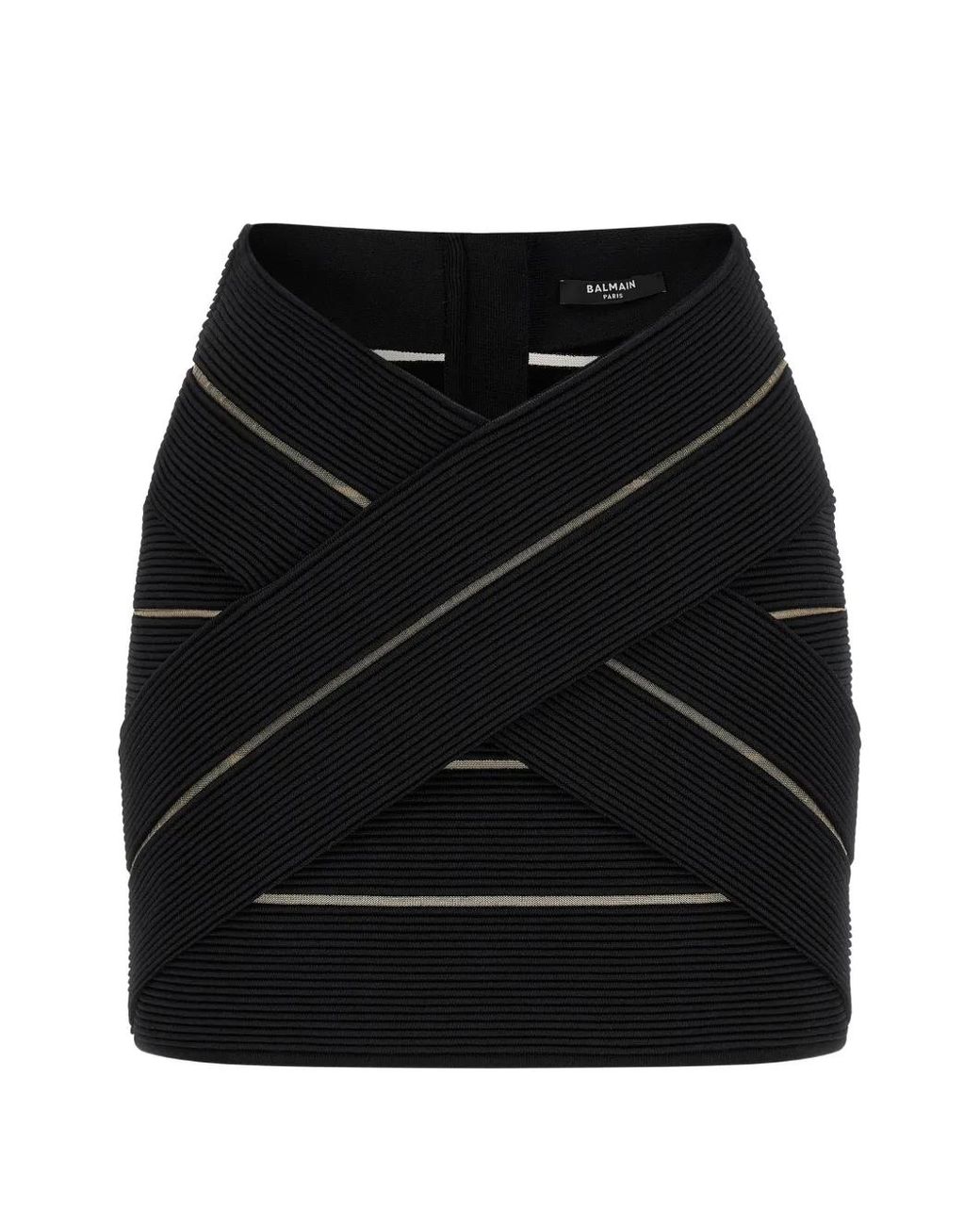 Balmain Black V-Waist Zip-Fastening Mini Skirt