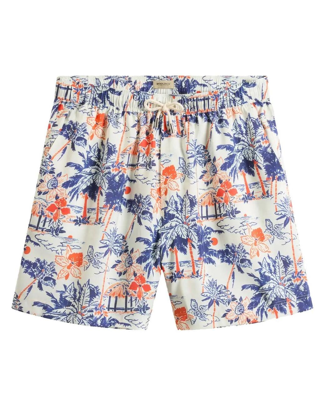 Woolrich Blue Graphic-Print Shorts for men