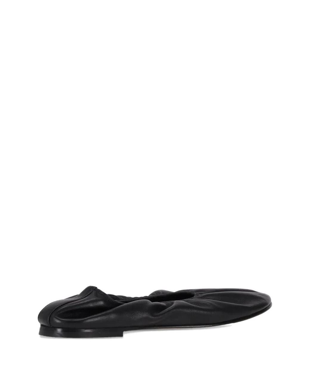 Dear Frances White Scrunch-Effect Ballet Flats