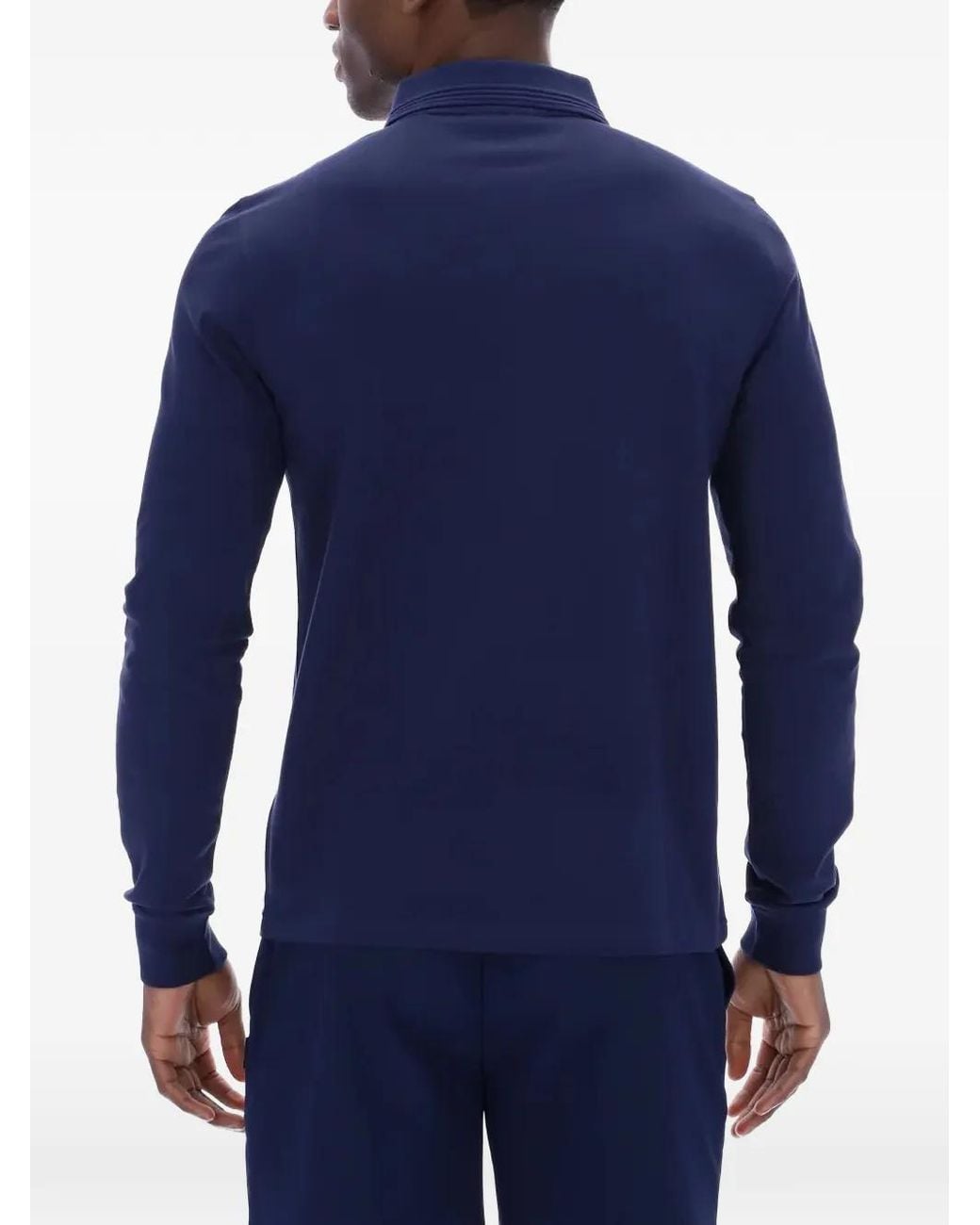 Fila Blue Emilian Zip-Fastening Long-Sleeve Polo Shirt for men