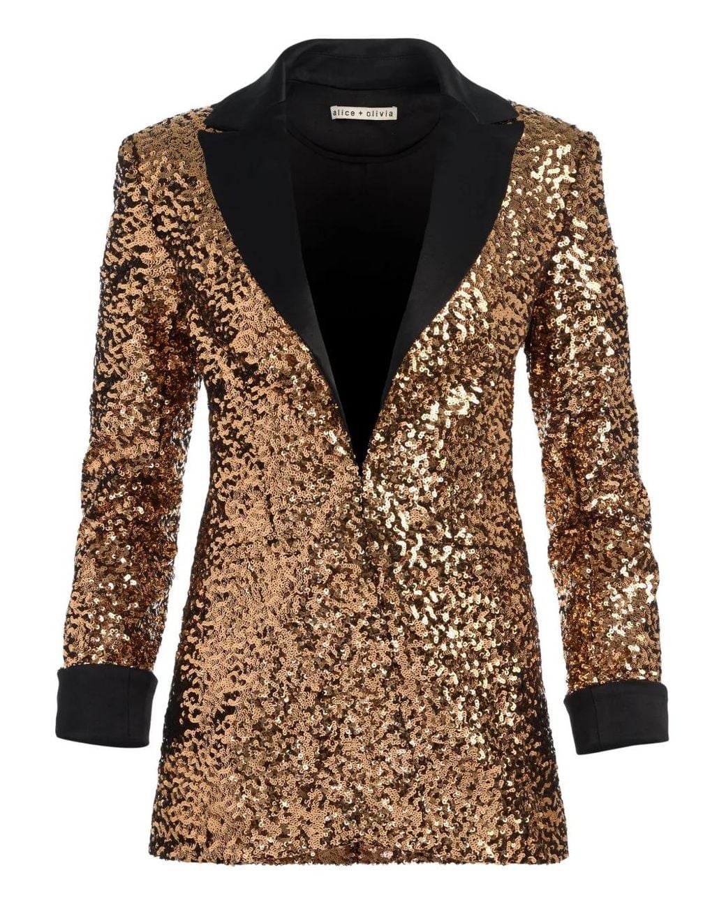Alice + Olivia Brown Justin Sequin Blazer