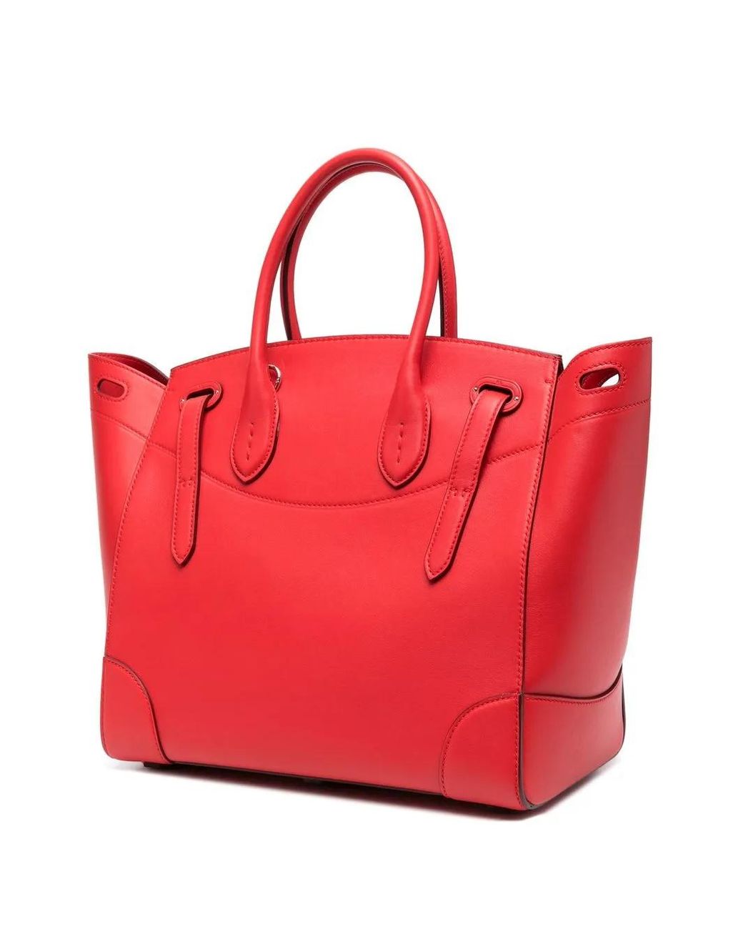 Ralph Lauren Red Buckle-Fastening Panelled Tote Bag