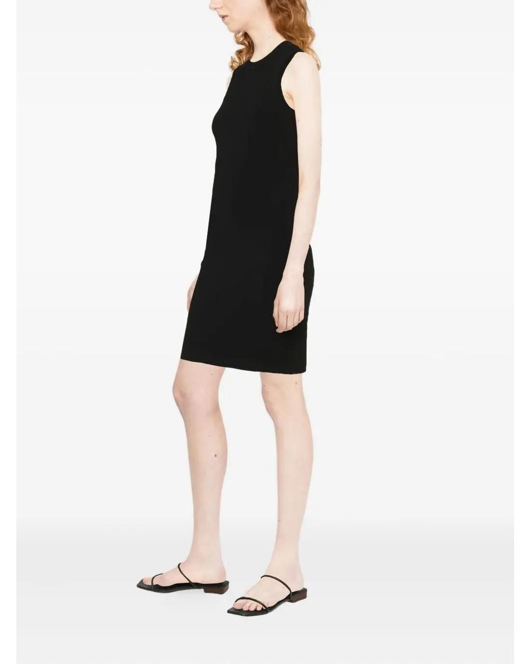 Victoria Beckham White Sleeveless Ribbed Mini Dress