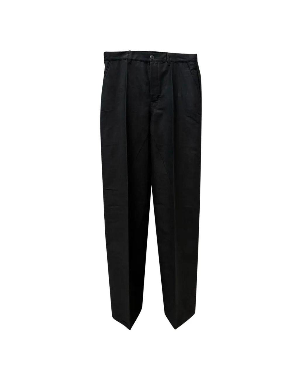 Rick Owens Black Pressed-Crease Trousers for men