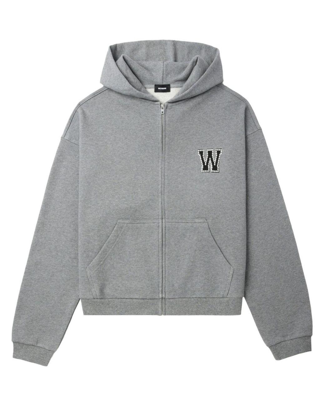 we11done Logo Embellished Hoodie in Grey Lyst UK