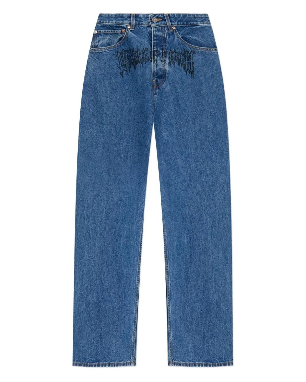 Vetements Blue Jean À Imprimé Graphique for men