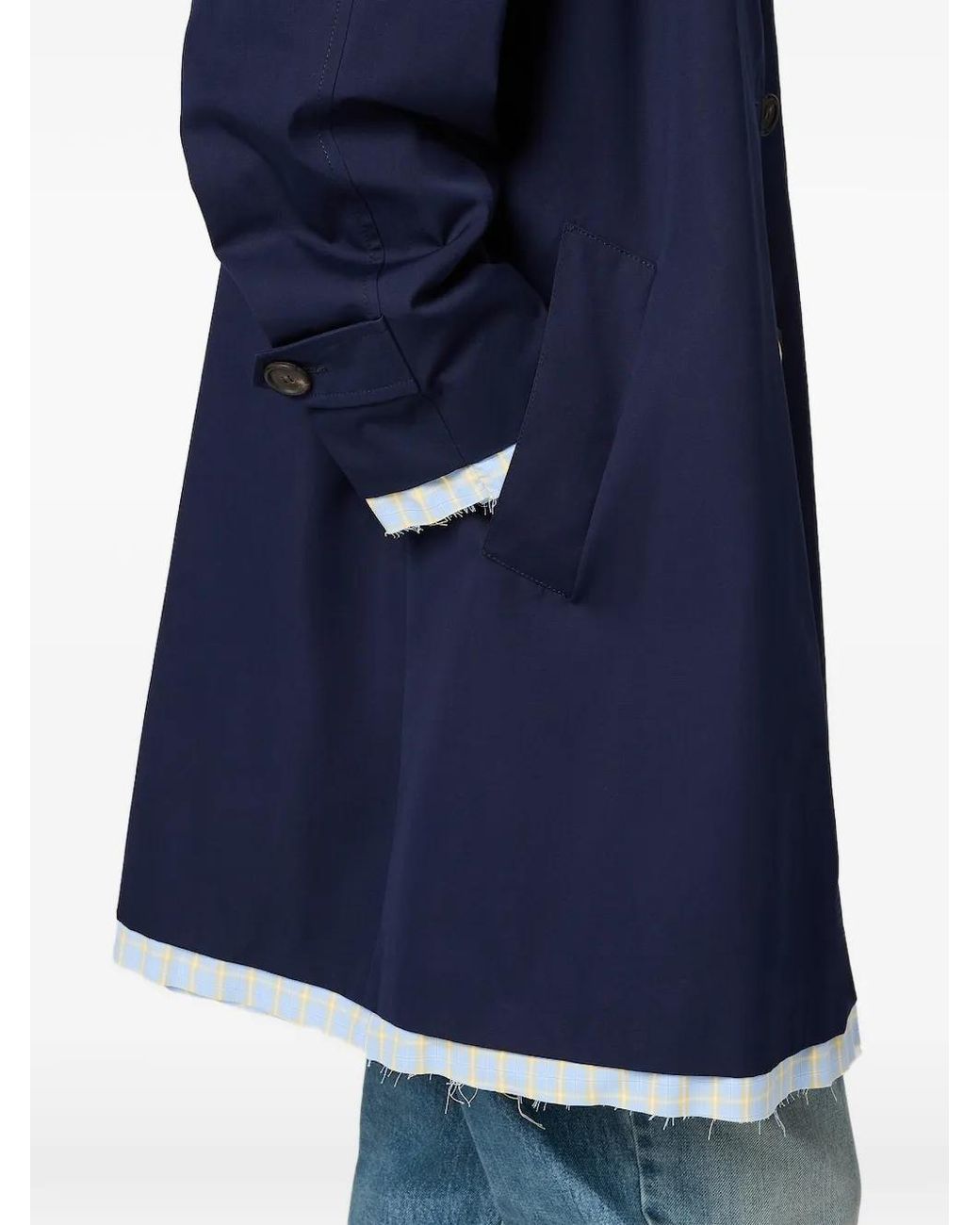 Miu Miu Blue Single-Breasted Poplin Coat