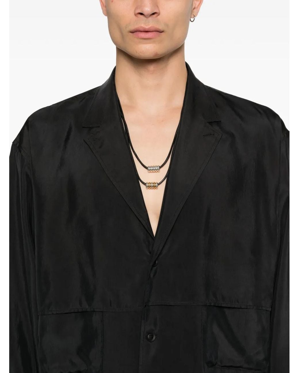 Yohji Yamamoto Black Patch-Pocket Coat for men
