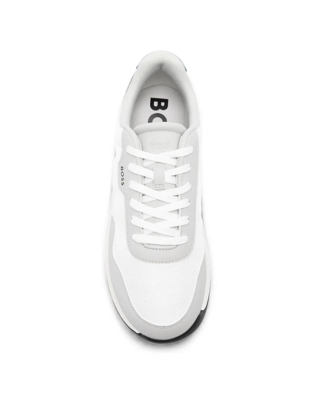Boss White Logo-Print Sneakers for men