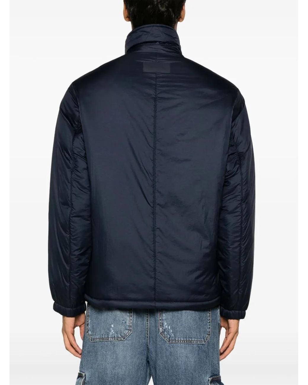 Zadig & Voltaire Blue Logo-Patch Zip-Up Padded Coat for men