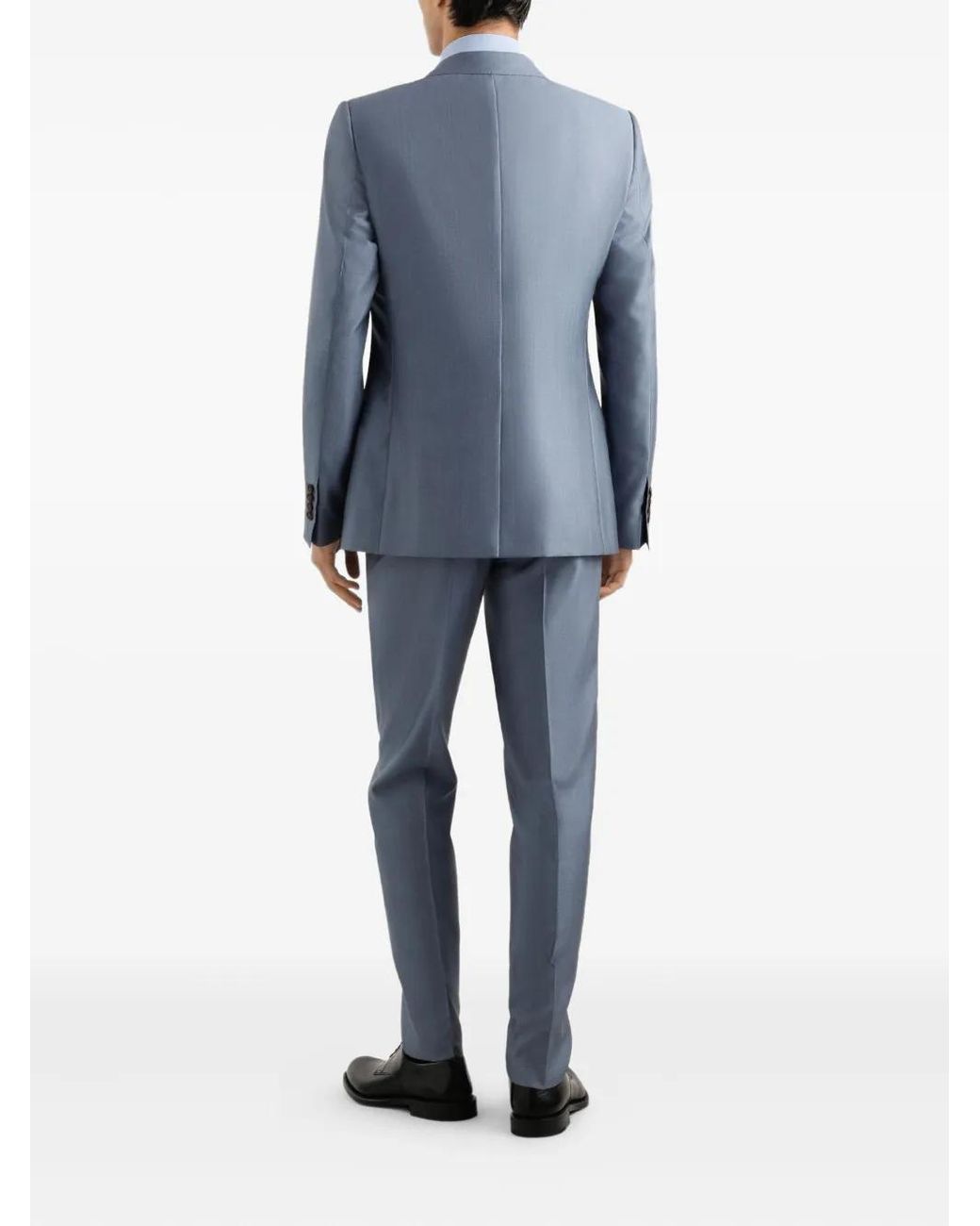 Dolce & Gabbana Blue Single-Breasted Wool And Silk Suit for men