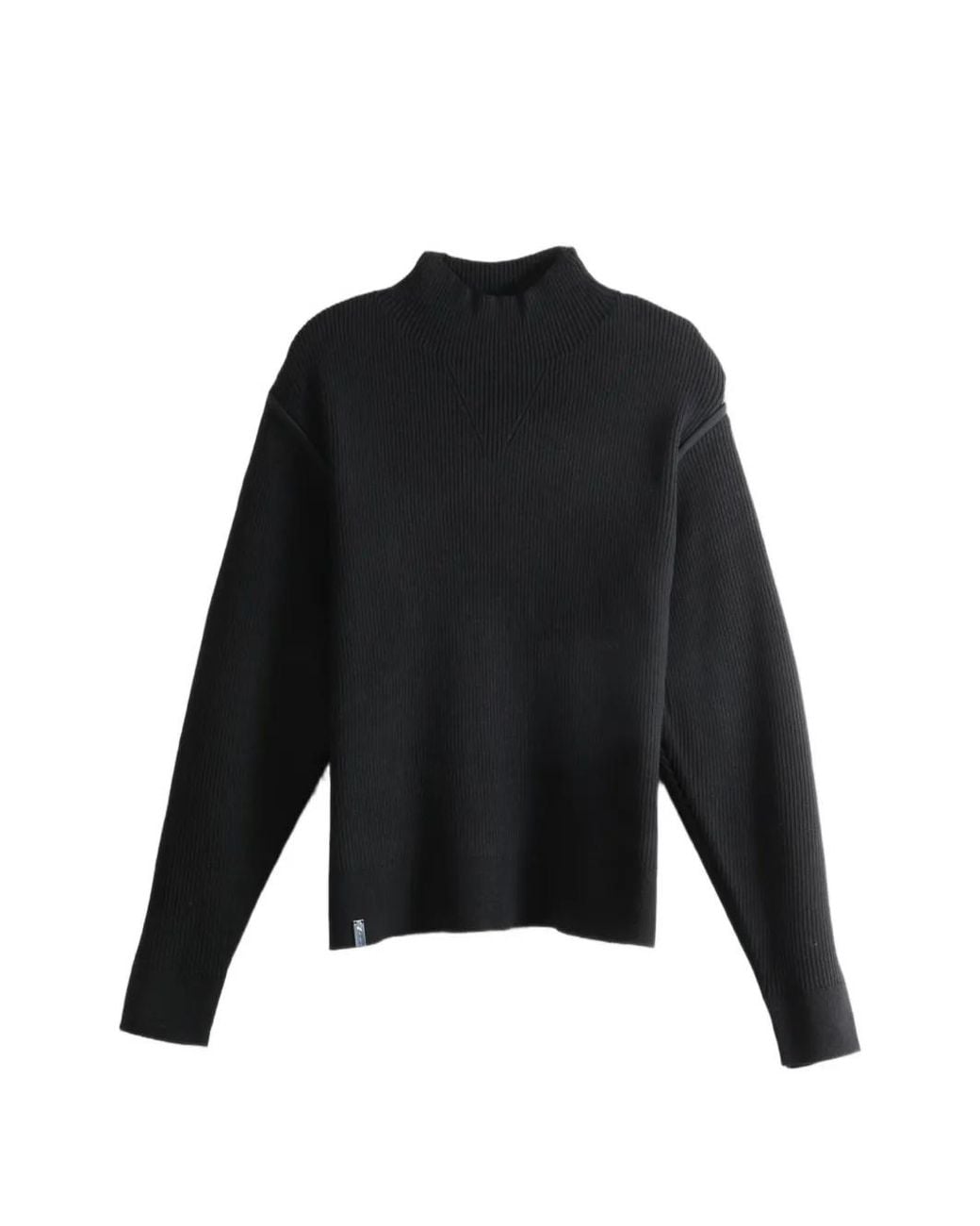 PUMA Black Ribbed Cut-Out Sweater for men