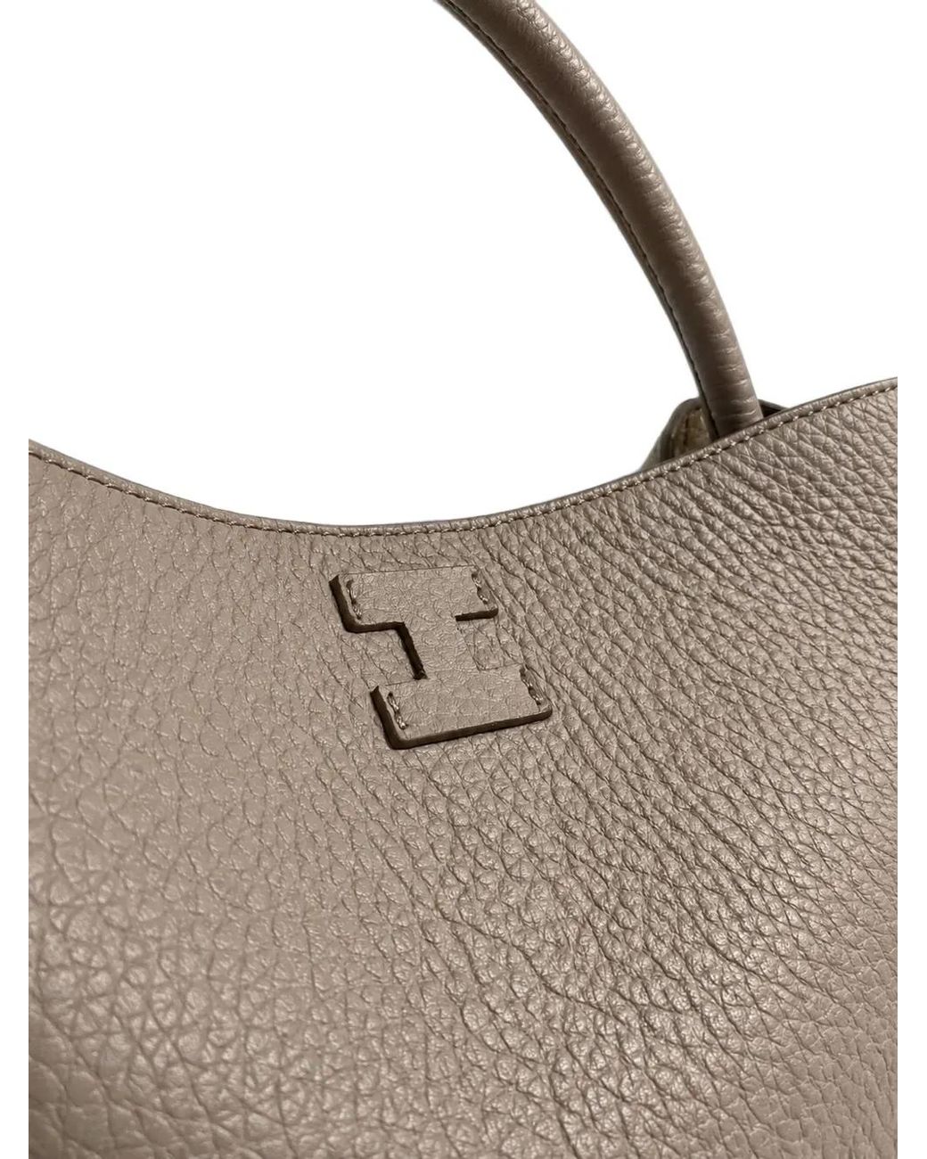 Cabas Grainé À Patch Logo Iacucci en coloris Brown