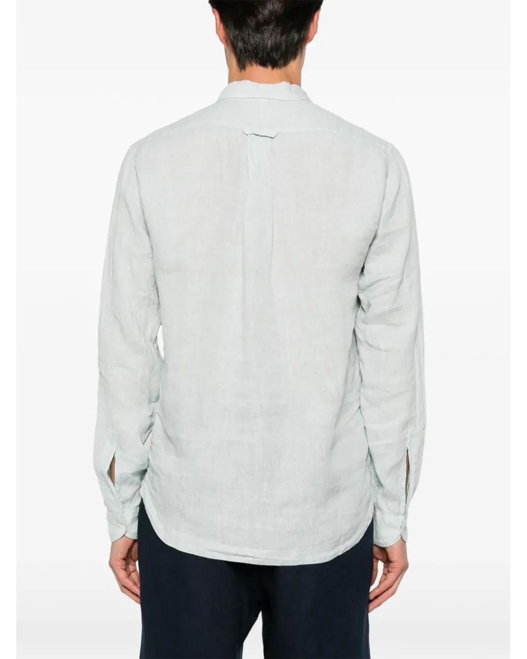 Barena White Pavans Telino Linen Half-Placket Shirt for men