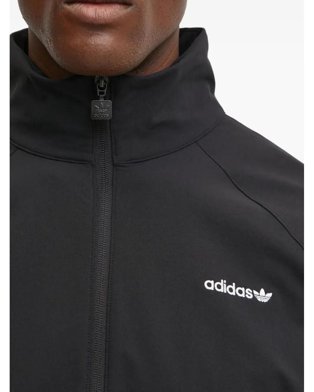 Adidas Black Zip-Up Logo Jacket for men