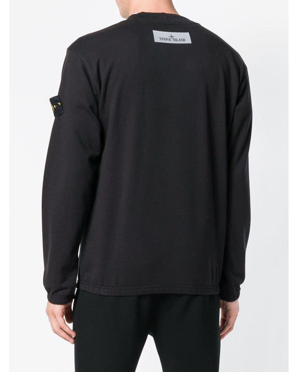 Stone Island Reflective Panel Sweatshirt in Black for Men | Lyst Canada