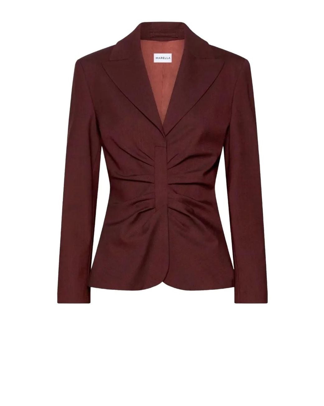 Marella Purple Ruched Single-Breasted Blazer