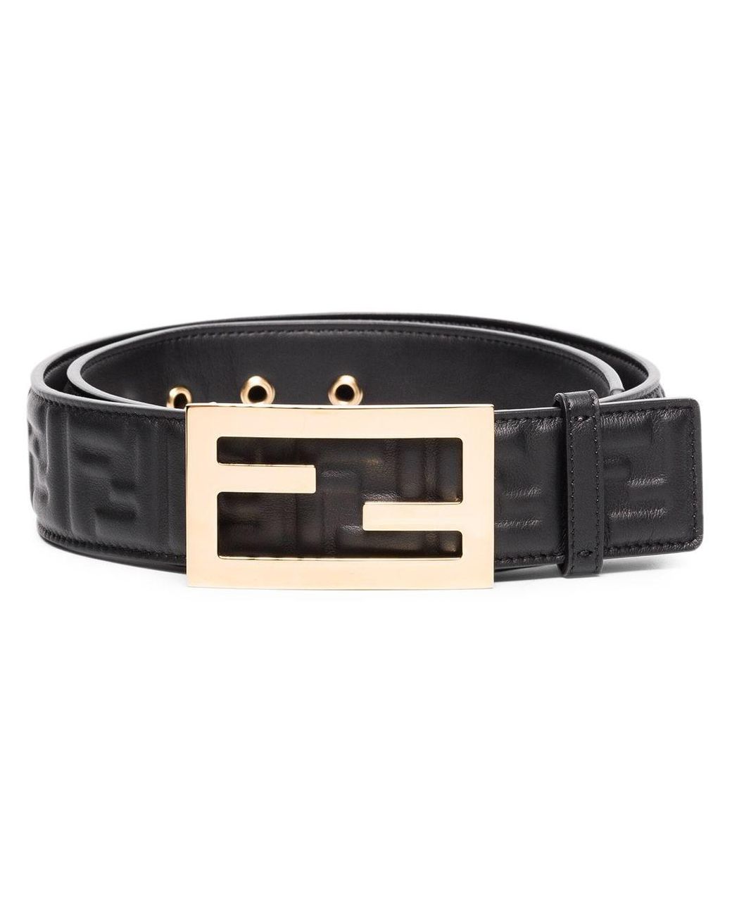 Fendi Leather Ff Baguette Belt in Black - Lyst