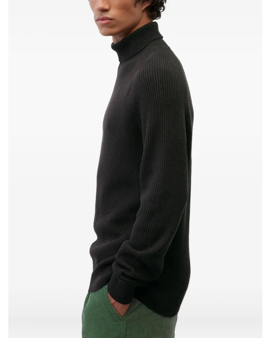 Marc O' Polo Black Ribbed Turtleneck Sweater for men